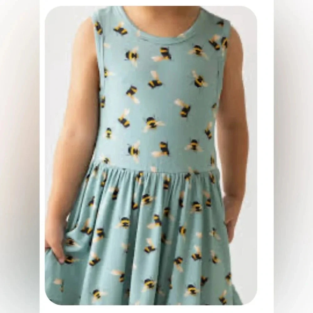 Posh Peanut Spring Bee Twirl Bodysuit Dress